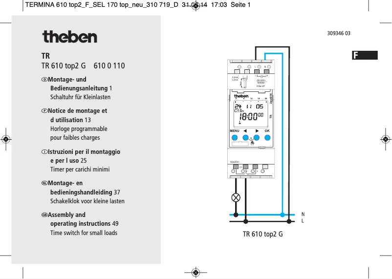 Página 1 del manual Manual de usuario Theben TR 610 top2 G