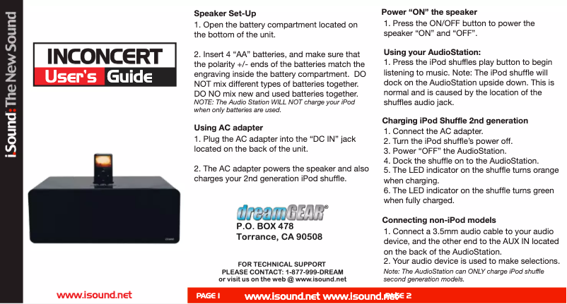 Página 1 del manual Manual de usuario dreamGEAR DGIPOD-360