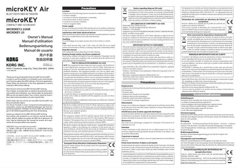 Imagen de la primera página del manual del dispositivo MicroKEY 2 Air 25