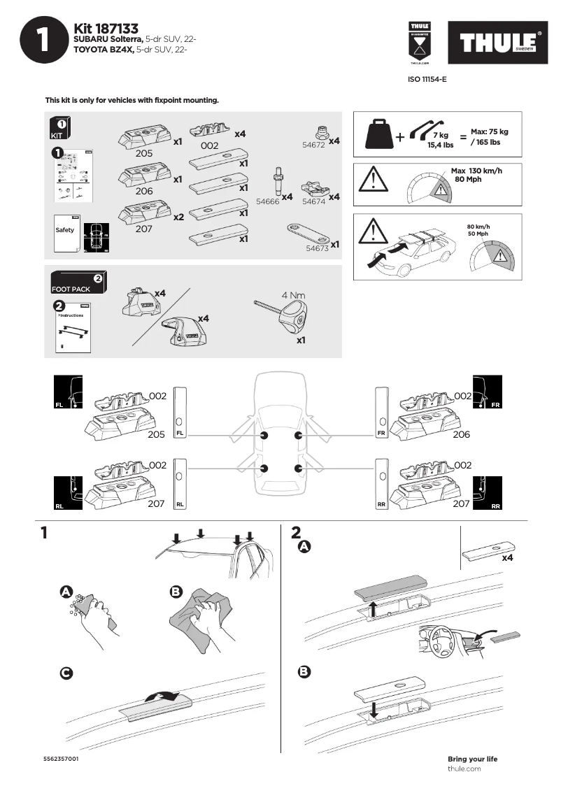 Imagen de la primera página del manual del dispositivo Kit 187133