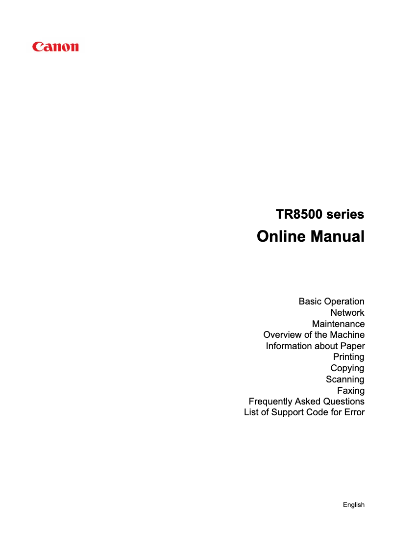 Imagen de la primera página del manual del dispositivo Pixma TR8550