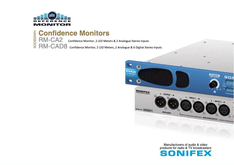 Página 1 del manual Manual de usuario Sonifex RM-CAD8