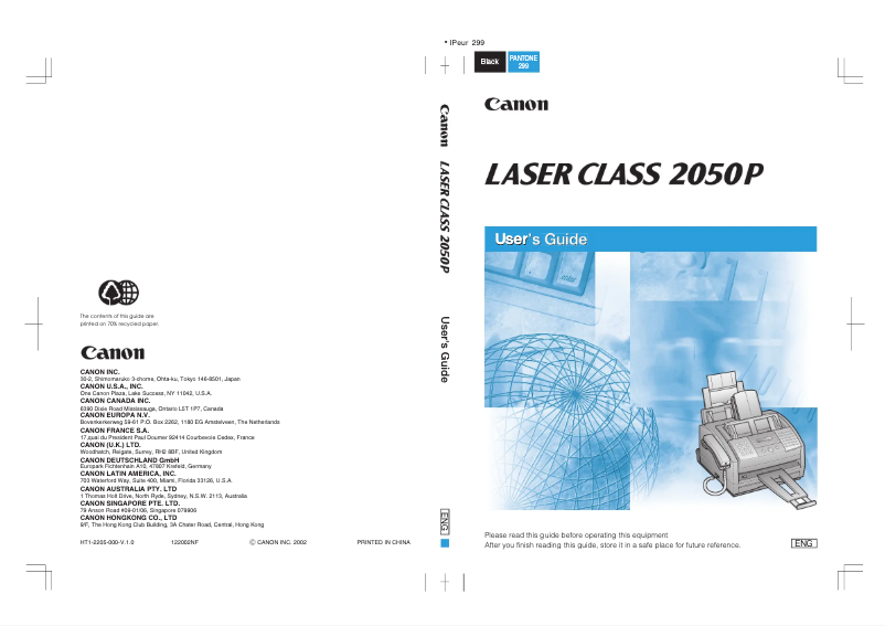 Página nº 1 - Manual de usuario Canon LC-2050P