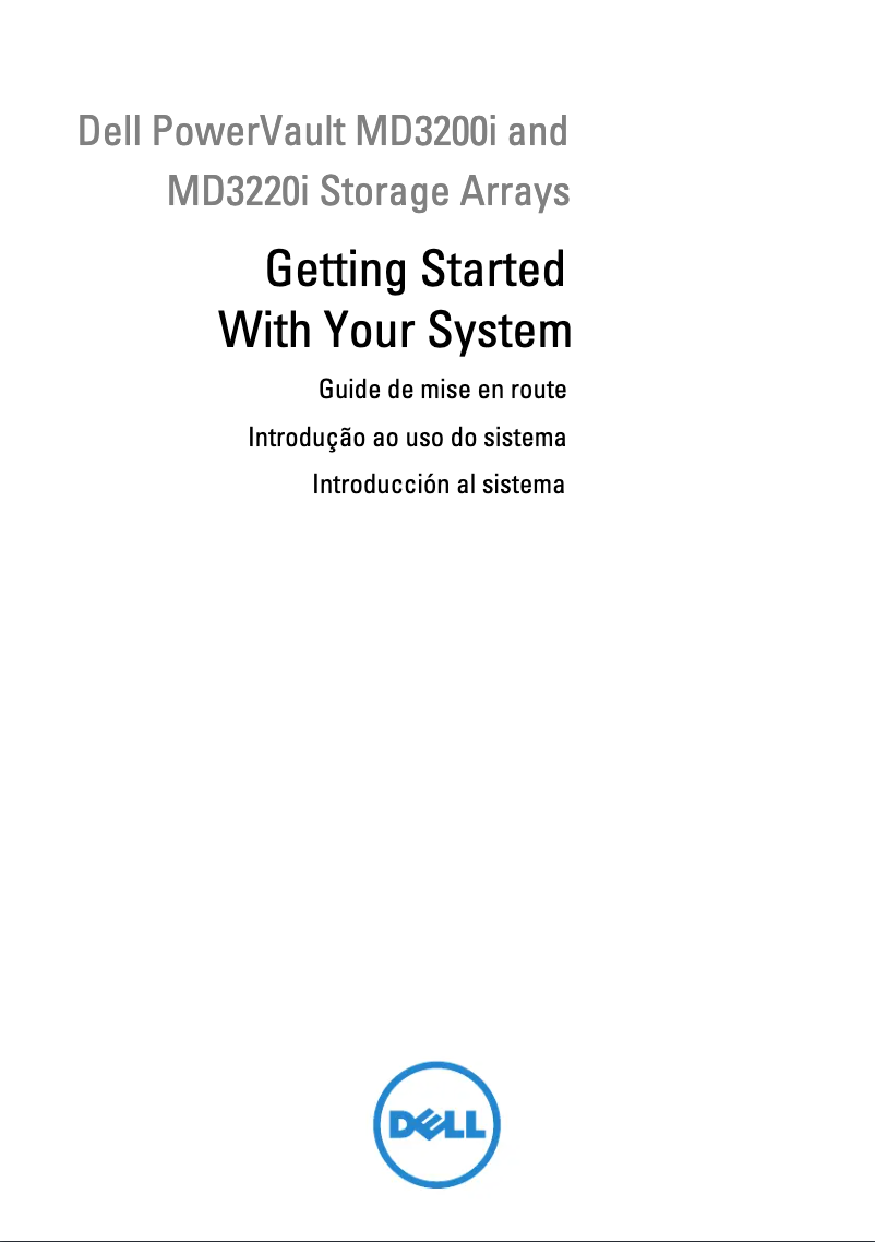 Página 1 del manual Guía de instalación Dell PowerVault MD3220i