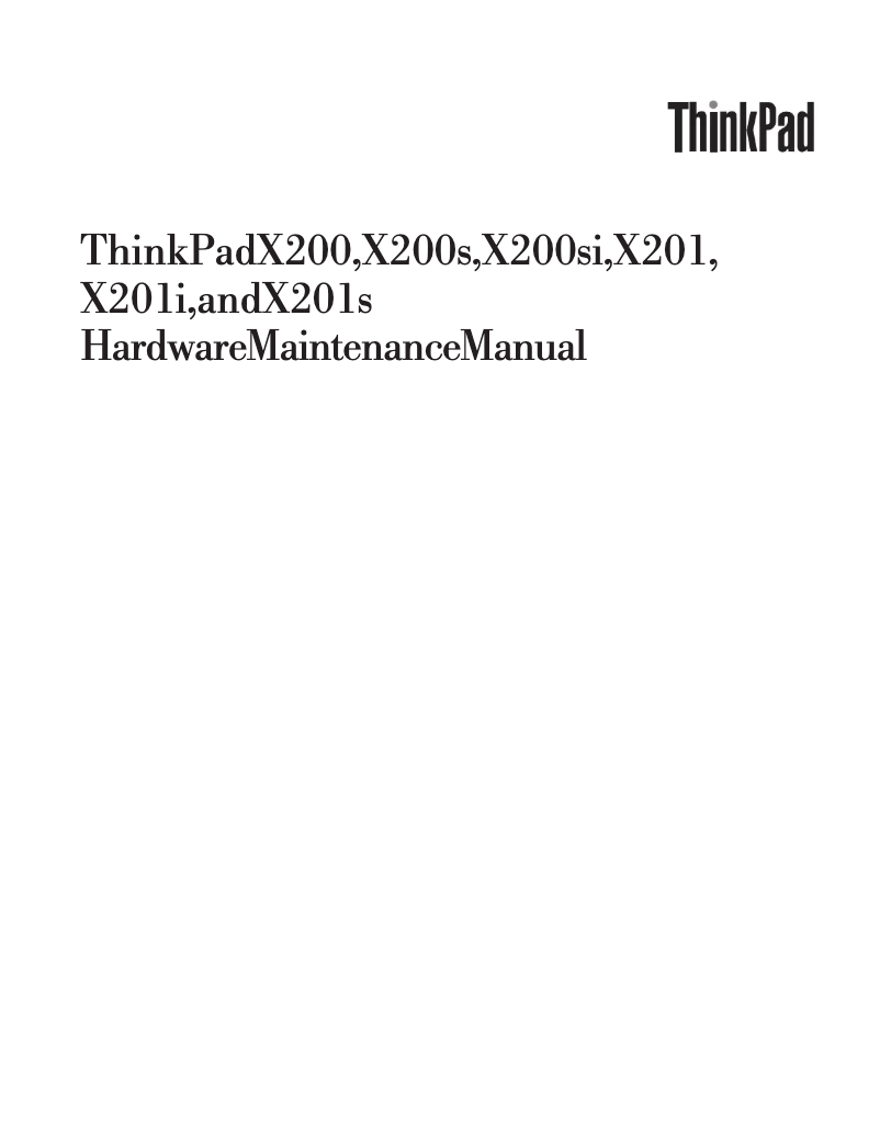 Imagen de la primera página del manual del dispositivo ThinkPad X201i