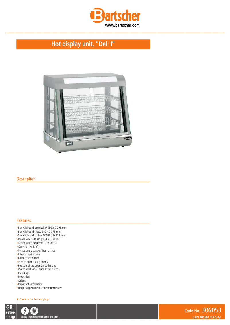 Imagen de la primera página del manual del dispositivo Deli 306053