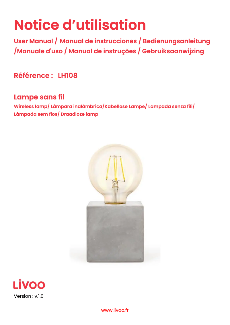 Imagen de la primera página del manual del dispositivo LH108