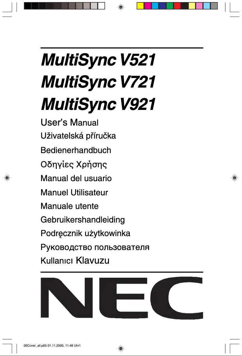 Página nº 1 - Manual de usuario NEC MultiSync V721
