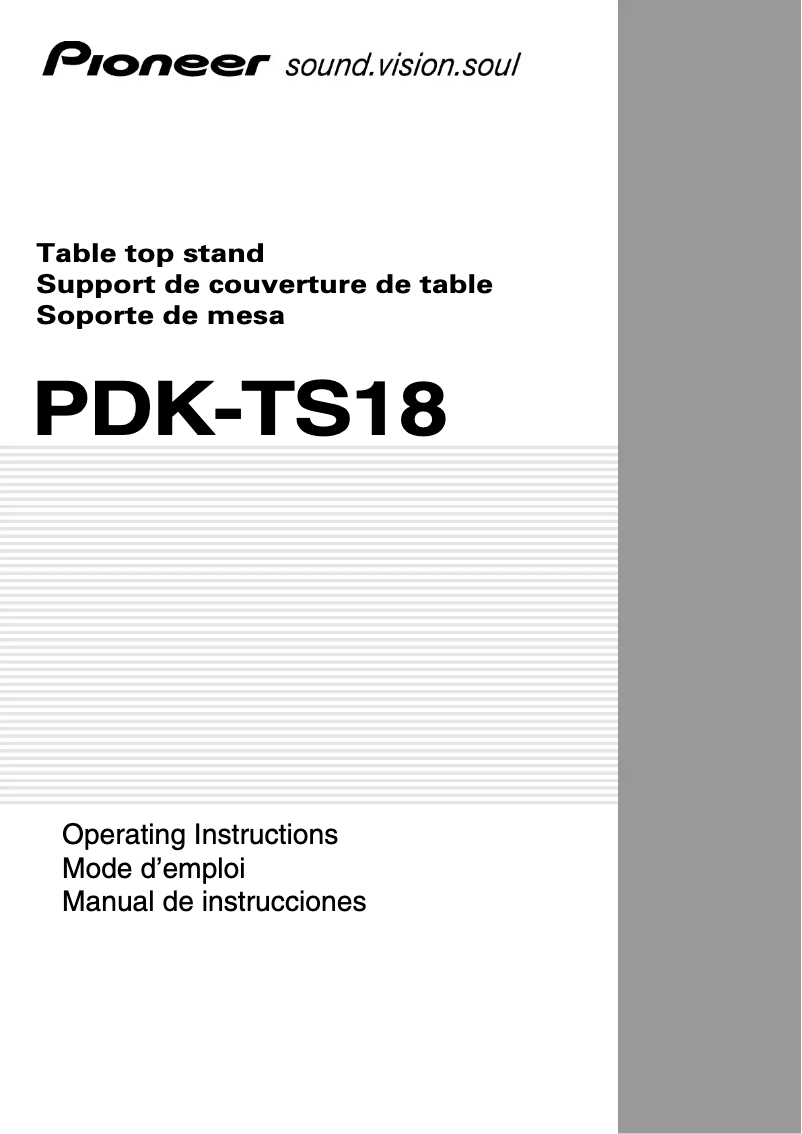 Imagen de la primera página del manual del dispositivo PDK-TS18