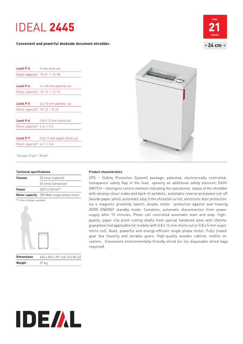 Página 1 del manual Ficha técnica Ideal 2445 CC