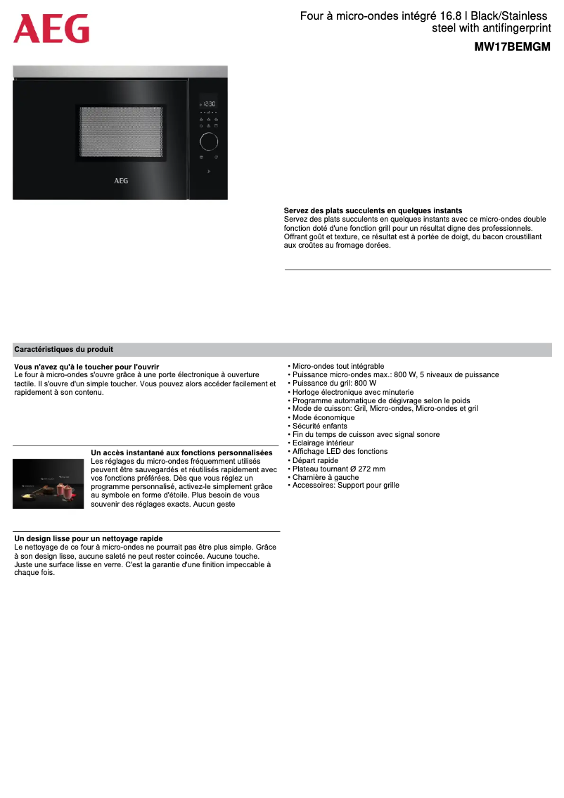Imagen de la primera página del manual del dispositivo MW17BEMGM