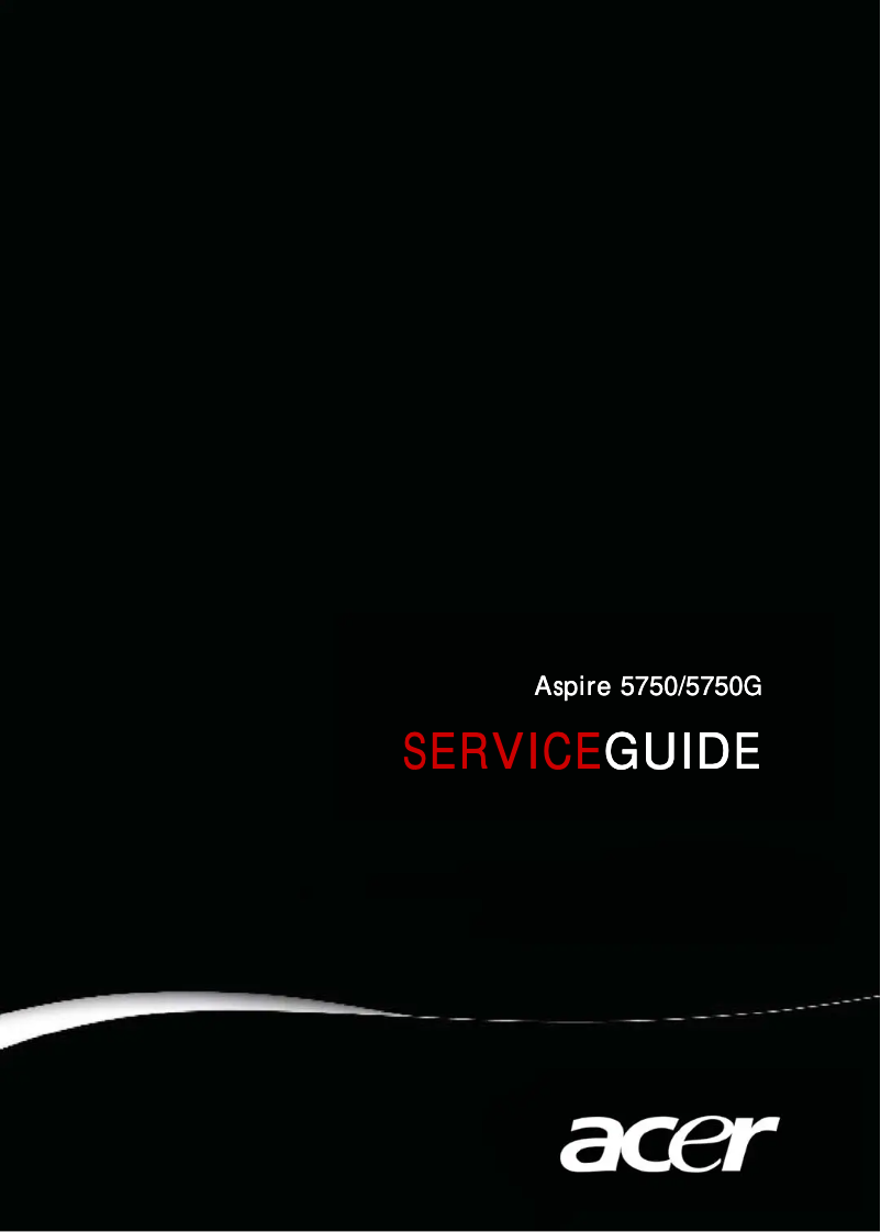 Imagen de la primera página del manual del dispositivo Aspire AS5750G