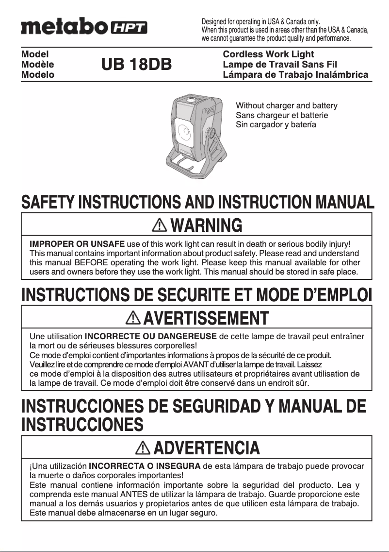 Imagen de la primera página del manual del dispositivo UB18DBQ4