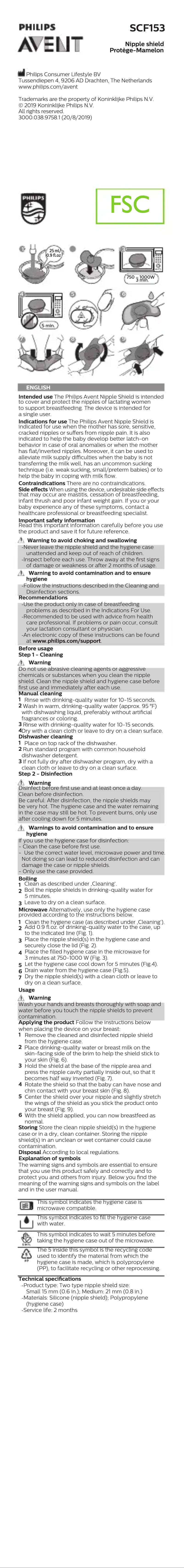 Imagen de la primera página del manual del dispositivo Avent SCF153