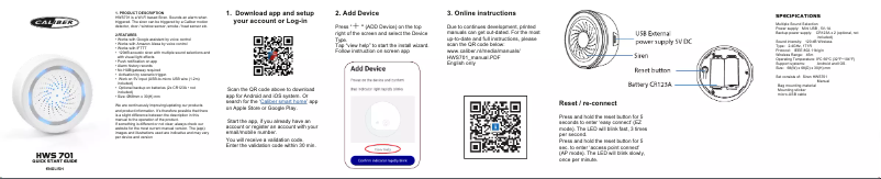 Imagen de la primera página del manual del dispositivo HWS 701
