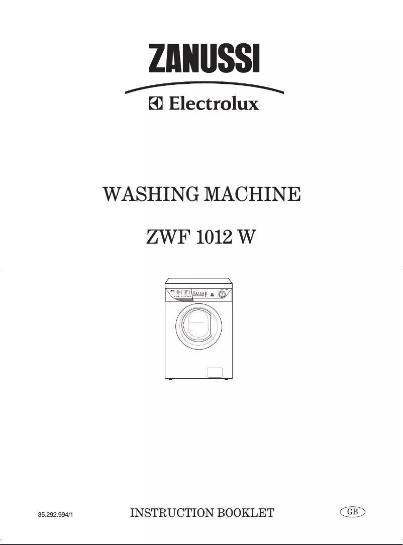 Página 1 del manual Manual de usuario Zanussi-Electrolux ZWF 1012 W
