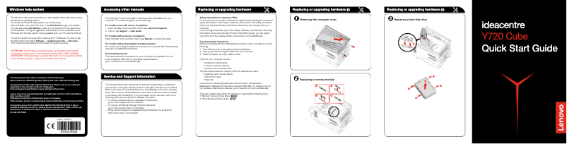 Imagen de la primera página del manual del dispositivo IdeaCentre Y720