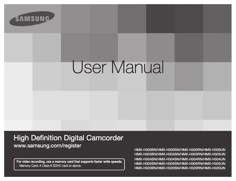 Página 1 del manual Manual de usuario Samsung HMX-H300BN