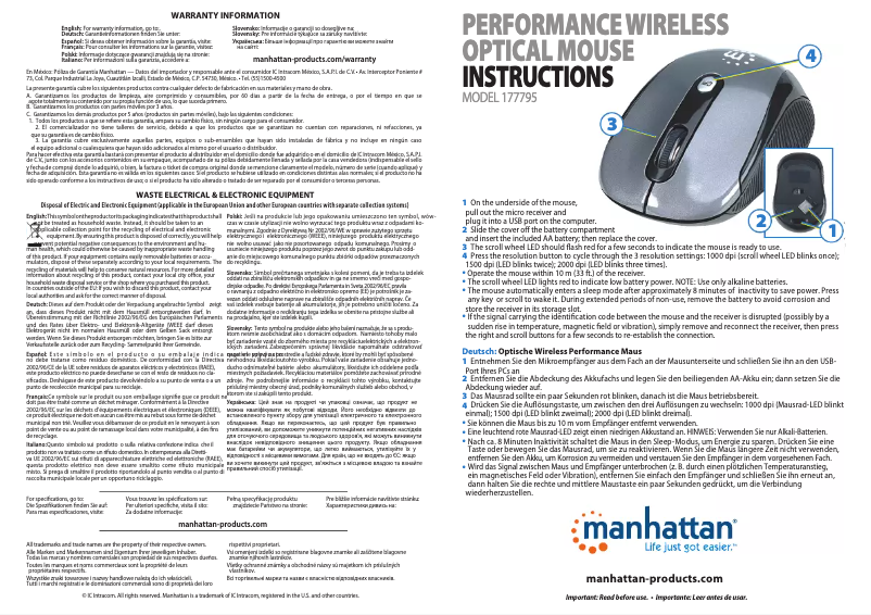 Página nº 1 - Manual de usuario Manhattan Performance 177795