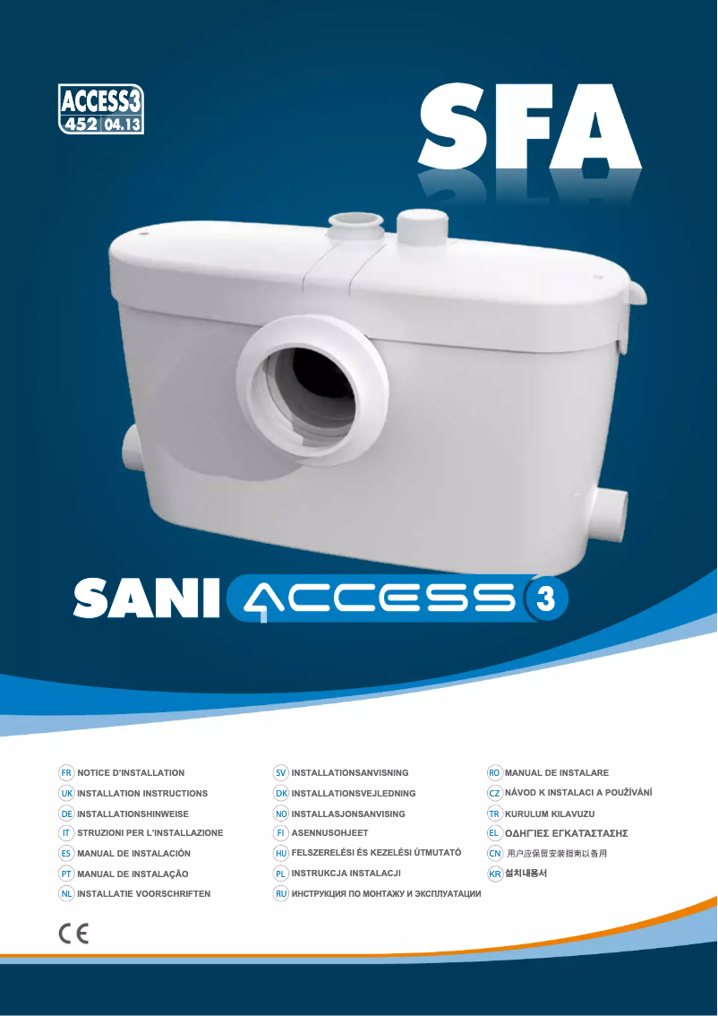 Página 1 del manual Manual de usuario Sanibroyeur Saniaccess 3
