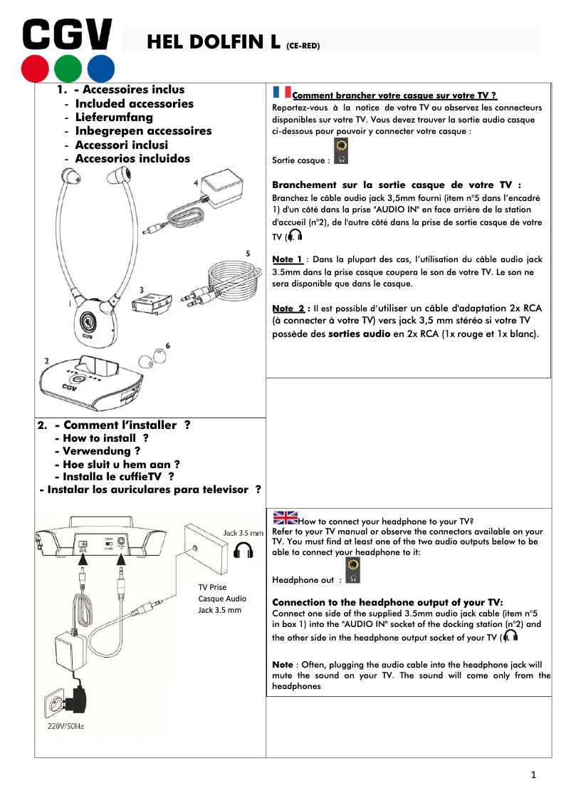Página 1 del manual Manual de usuario CGV Hel Dolfin L