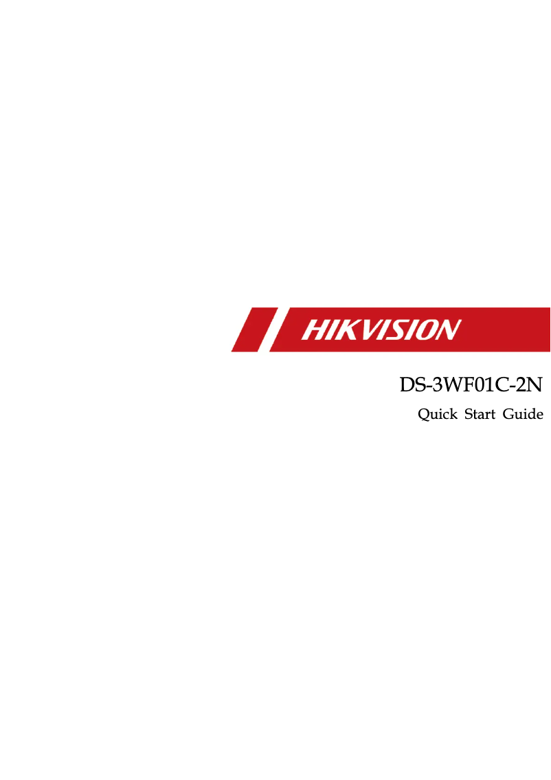 Página 1 del manual Guía de inicio rápido Hikvision DS-3WF01C-2N