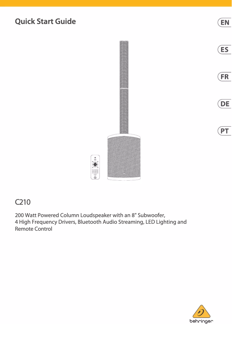 Página 1 del manual Manual de usuario Behringer C210