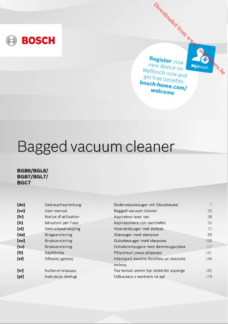 Página nº 1 - Manual de usuario Bosch BGL8SIL6