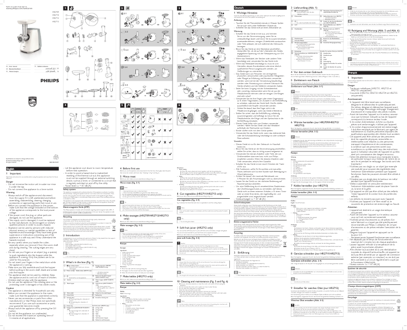 Imagen de la primera página del manual del dispositivo Daily Collection HR2712