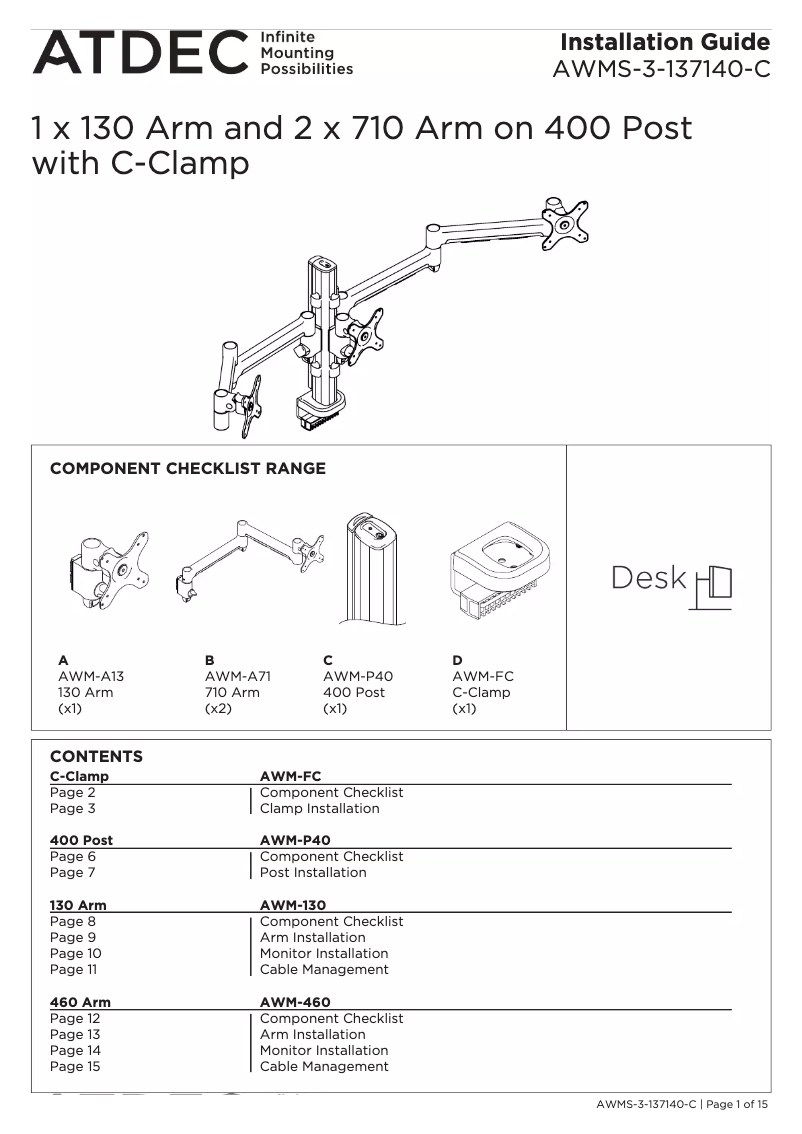 Imagen de la primera página del manual del dispositivo AWMS-3-137140-C