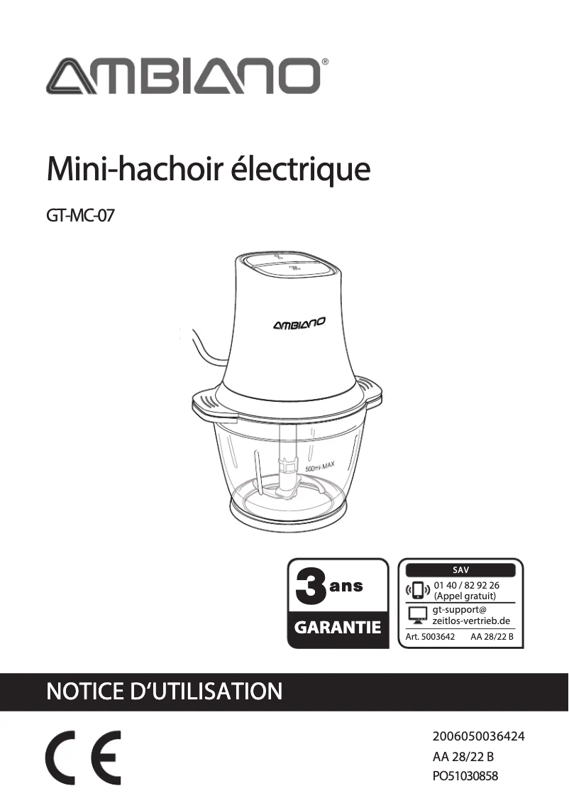 Página 1 del manual Manual de usuario Ambiano GT-MC-07
