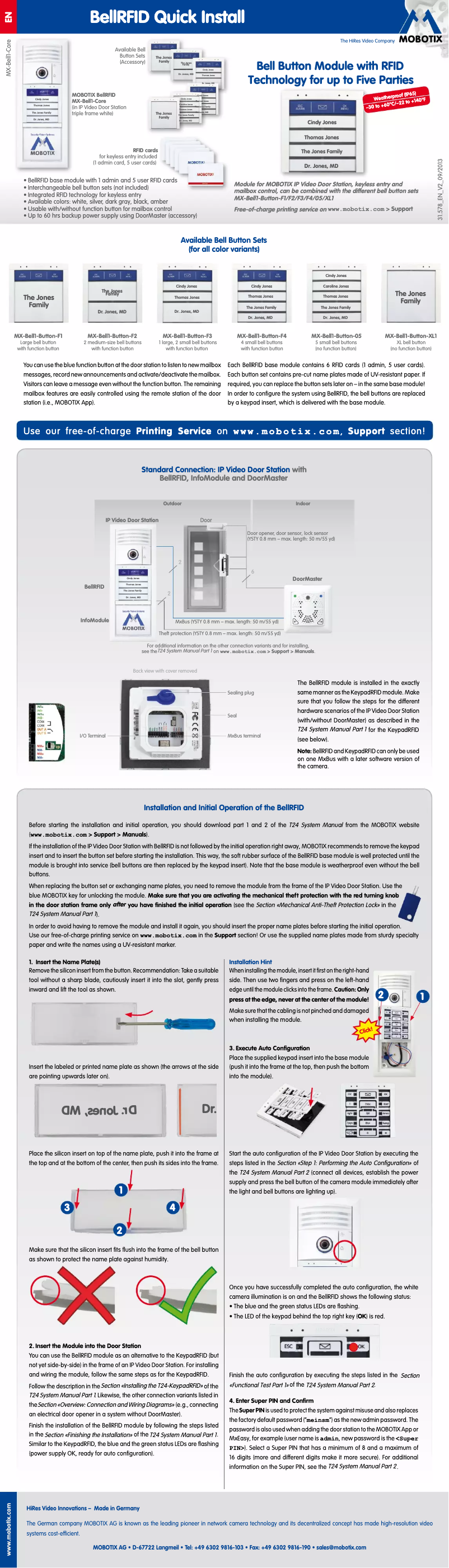 Página 1 del manual Manual de usuario Mobotix MX-Bell1-Button-F4