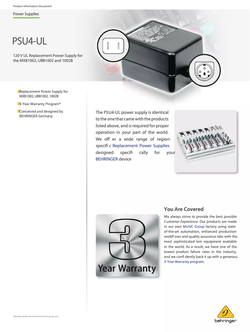 Imagen de la primera página del manual del dispositivo PSU4-UL