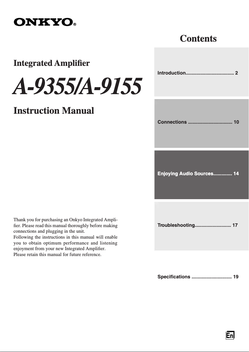 Imagen de la primera página del manual del dispositivo A-9155