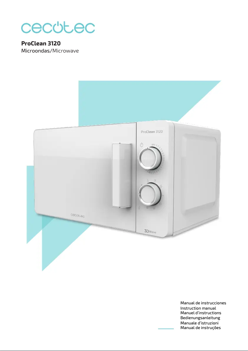 Imagen de la primera página del manual del dispositivo ProClean 3120