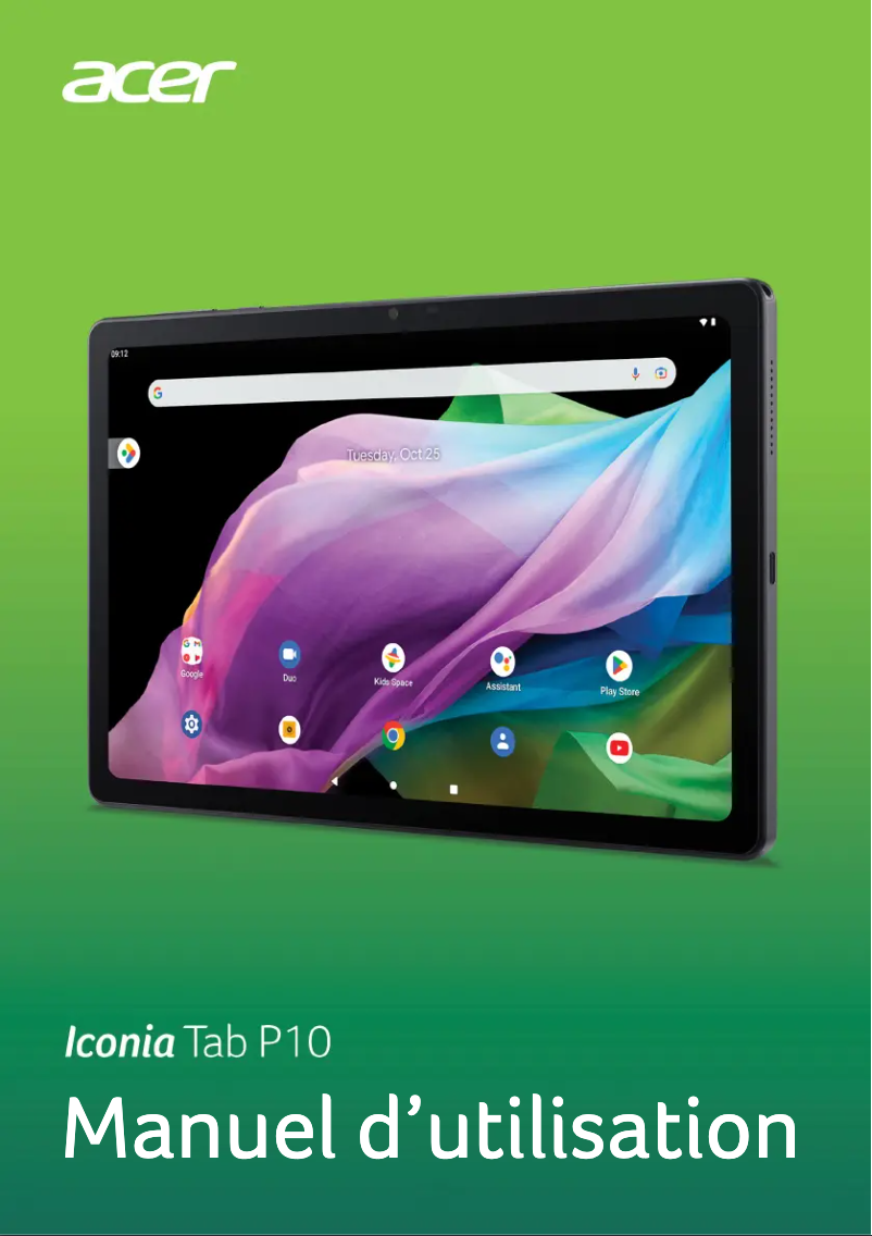Imagen de la primera página del manual del dispositivo Iconia Tab P10