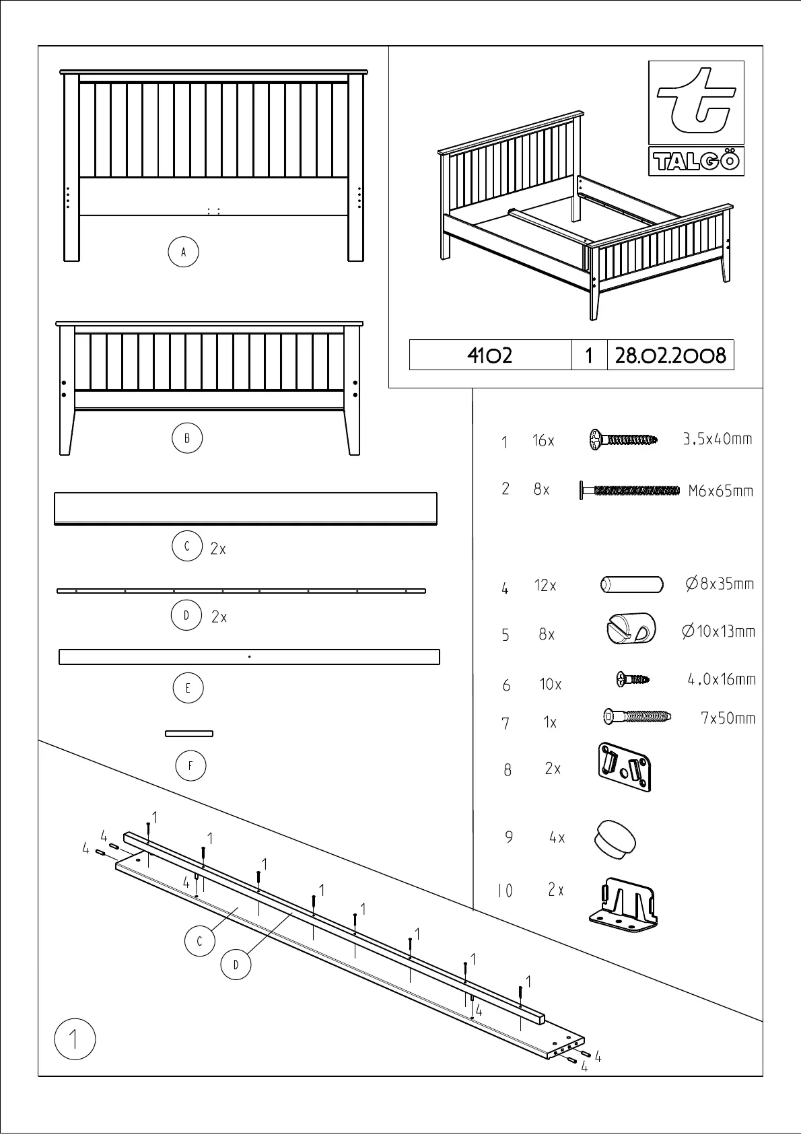 Imagen de la primera página del manual del dispositivo Cama