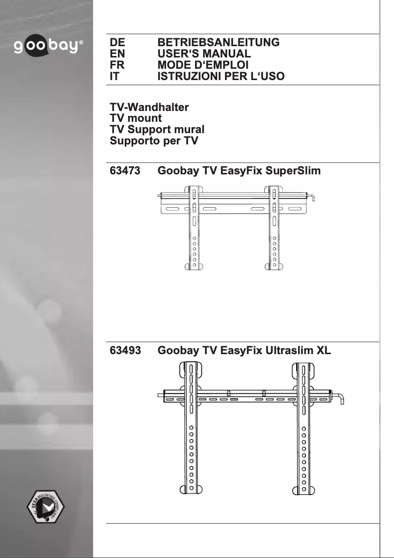 Imagen de la primera página del manual del dispositivo TV EasyFix SuperSlim