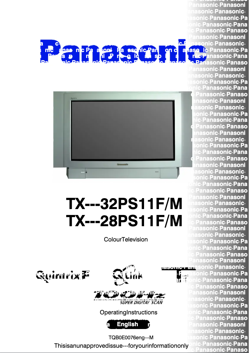 Imagen de la primera página del manual del dispositivo TX-28PS11F