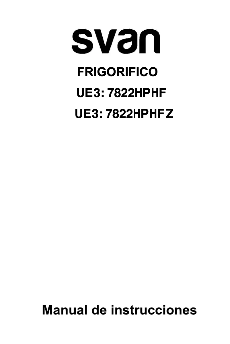 Página 1 del manual Manual de usuario SVAN SC185600FNF