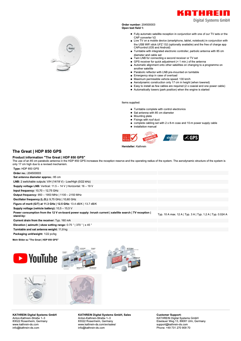 Imagen de la primera página del manual del dispositivo HDP 850 GPS