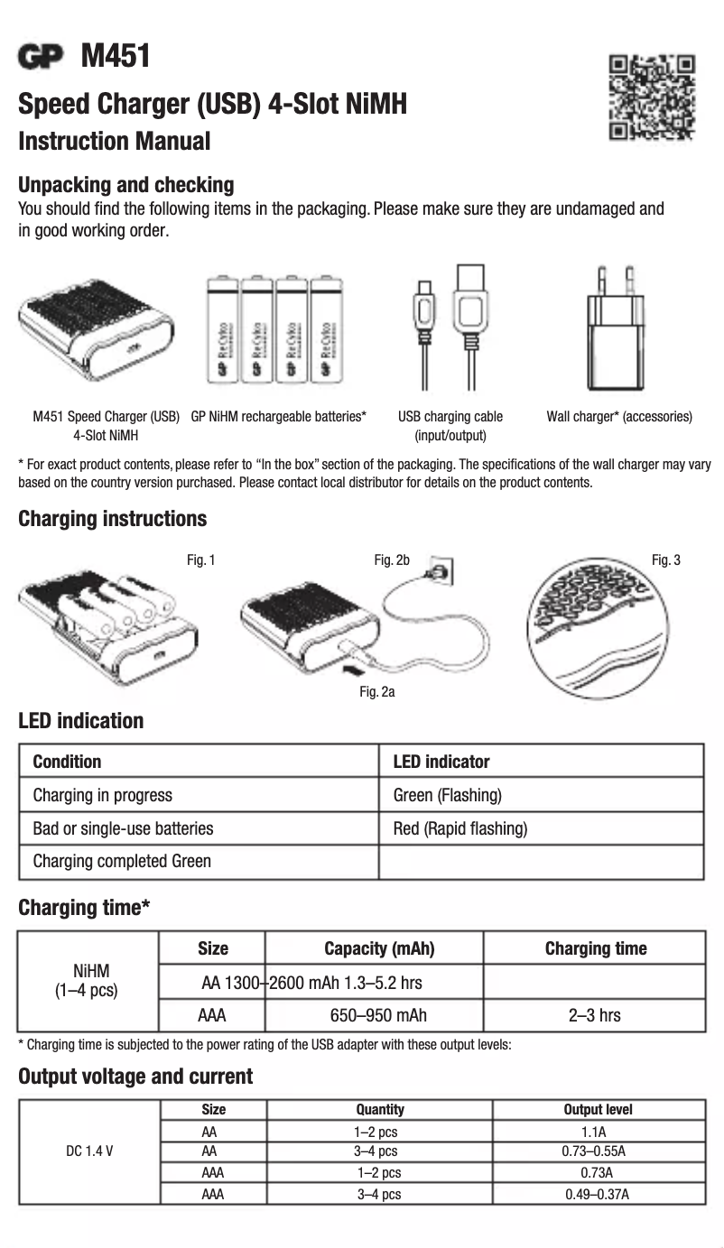 Imagen de la primera página del manual del dispositivo M451