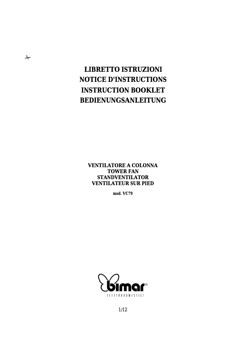 Página 1 del manual Manual de usuario Bimar VC79
