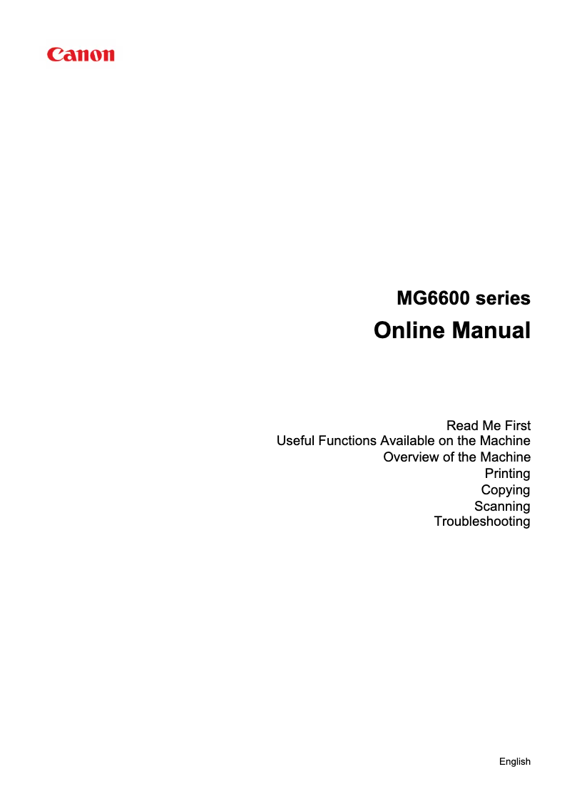Imagen de la primera página del manual del dispositivo Pixma MG6620