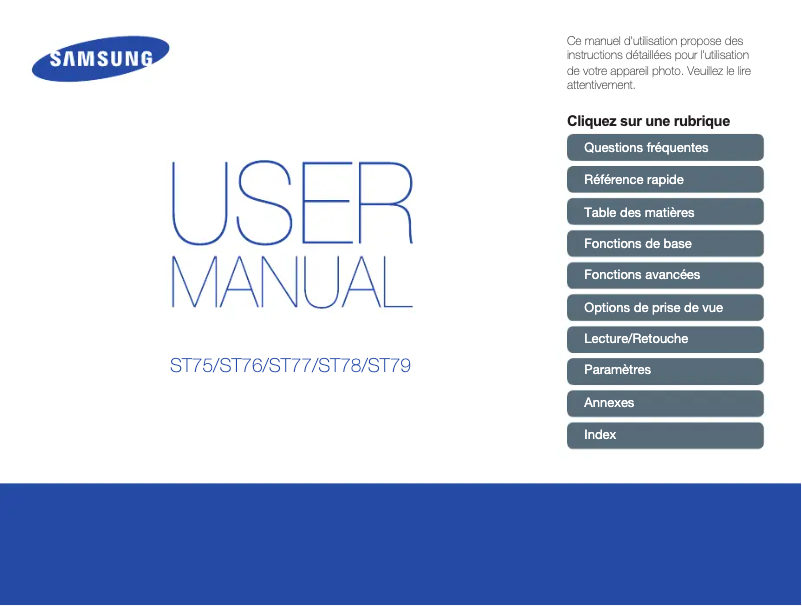 Página 1 del manual Manual de usuario Samsung ST76