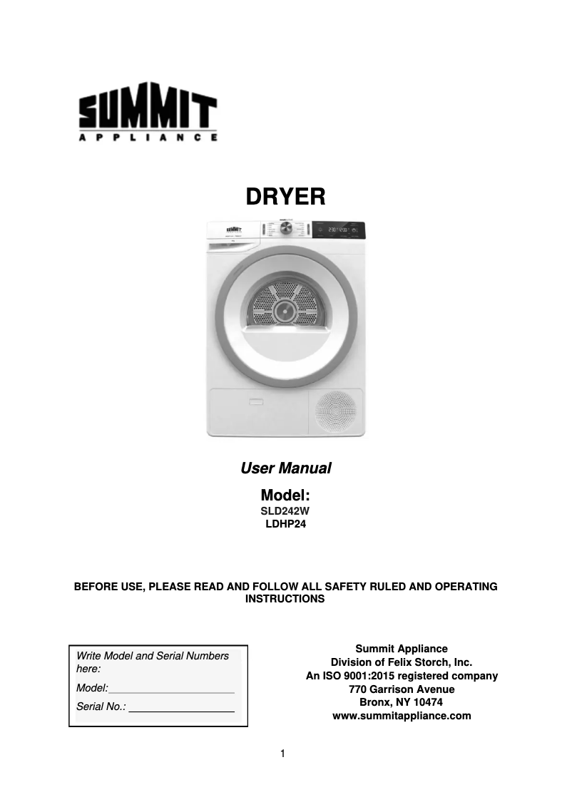 Imagen de la primera página del manual del dispositivo SLD242W