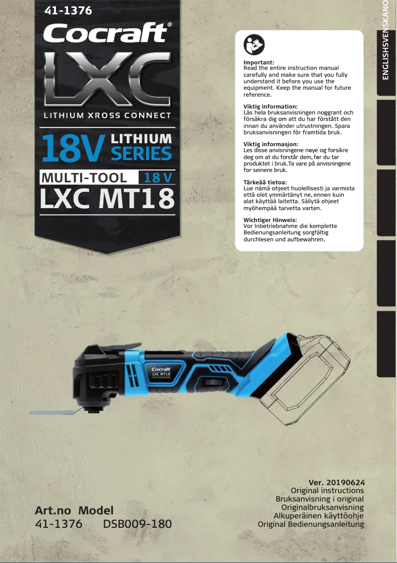 Página 1 del manual Manual de usuario Cocraft LXC MT18