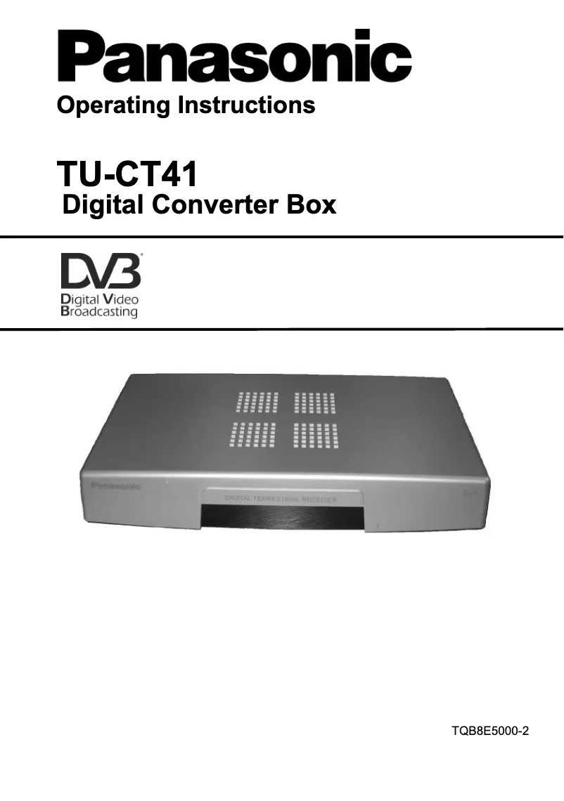 Imagen de la primera página del manual del dispositivo TU-CT41