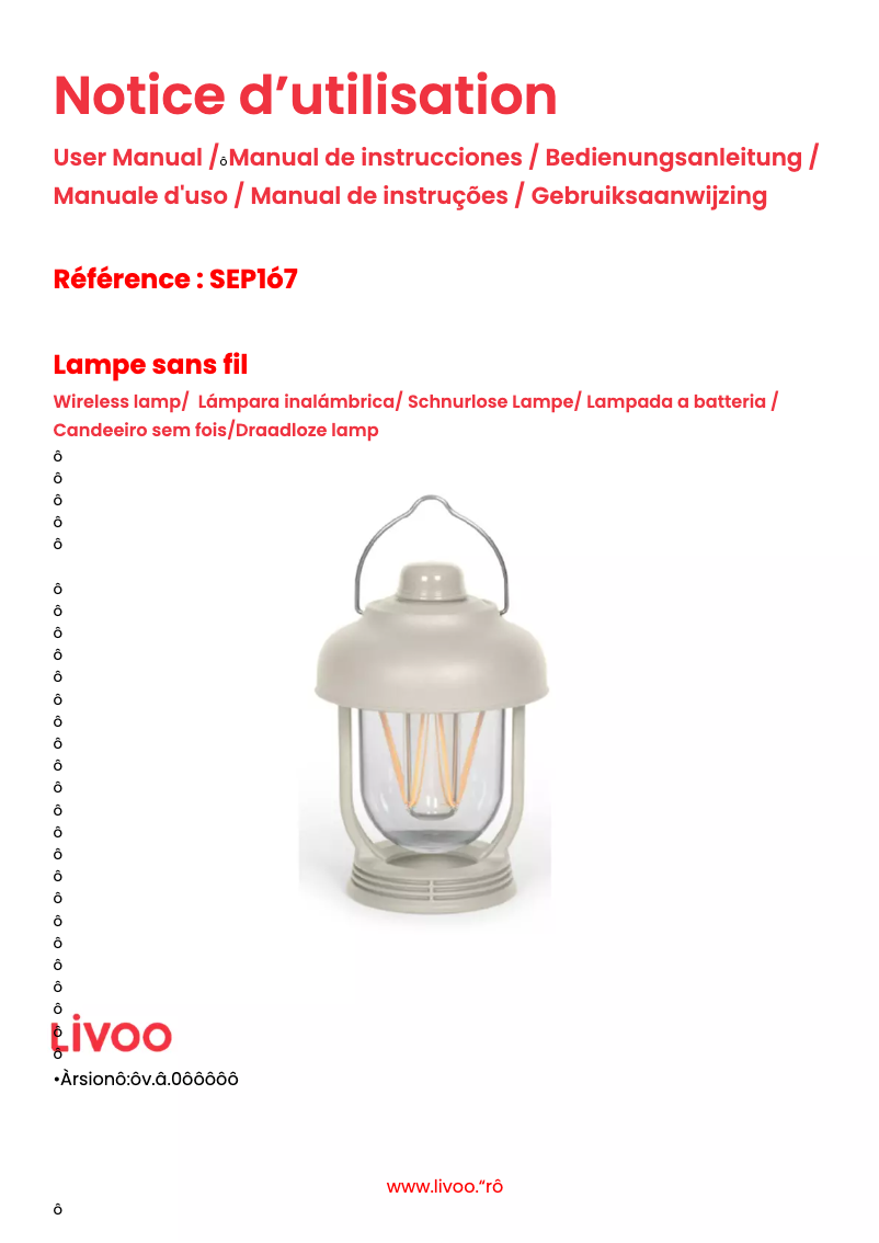 Página 1 del manual Manual de usuario Livoo SEP147