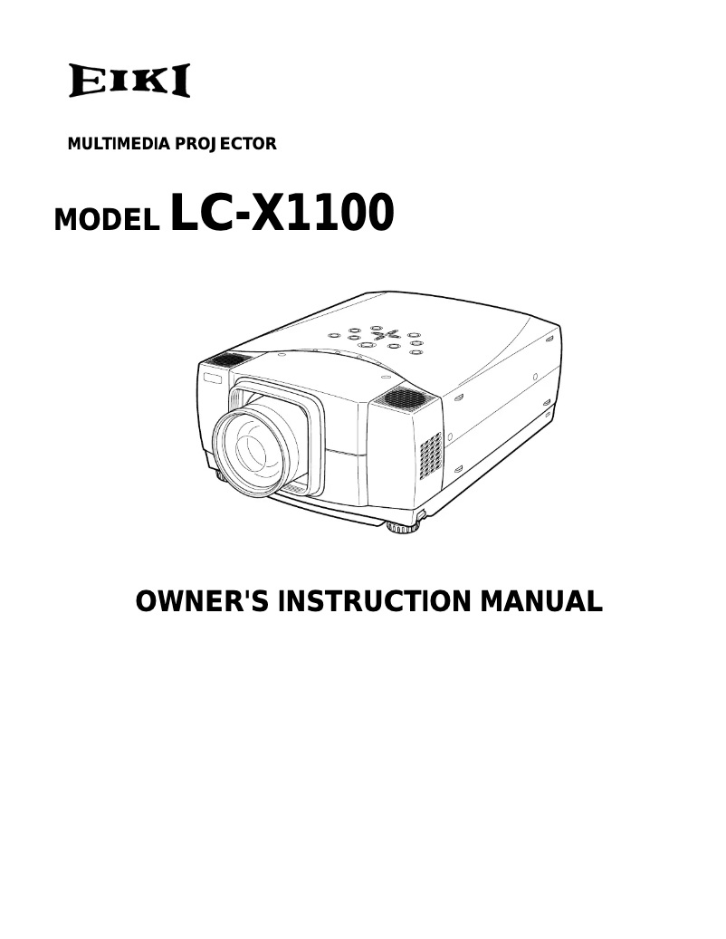 Página 1 del manual Manual de usuario EIKI LC-X1100